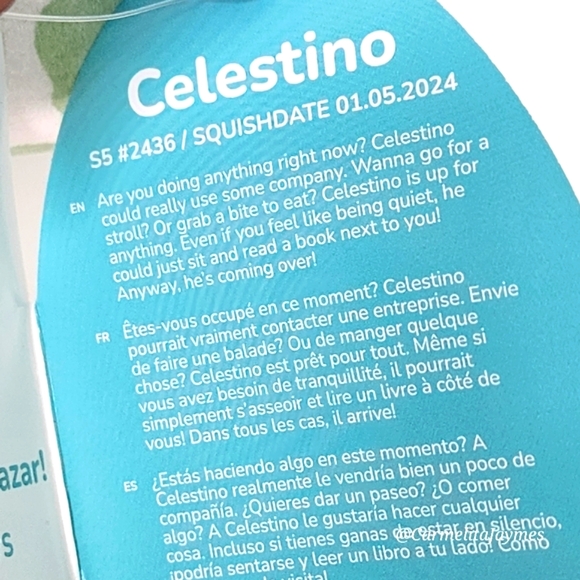 CELESTINO 🐮 Green Spotted Highland Cow w Fur Belly Original Squishmallow NWT - Picture 4 of 7